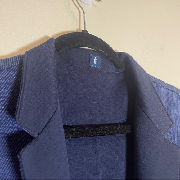 RYE 51 Jersey Cotton Distressed Pique Soft Jacket in Navy size 52 - Picture 2 of 12